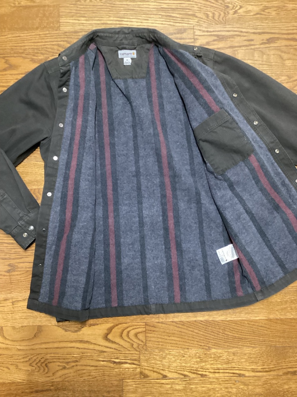 Carhartt Rugged Flex Rigby Shirt Jacket Dark Charcoal Gray Medium - Picture 7 of 9